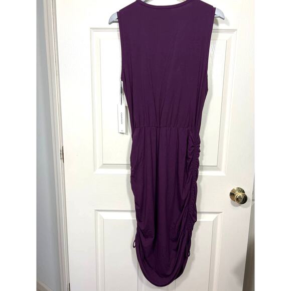 New Calvin Klein Dress Crewneck Sleeveless Ruched Side Drawstring Sheath NEW 12 - Picture 6 of 11